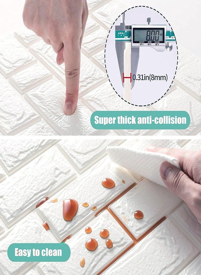Narah ventures 3D Brick Wall Stickers for Home Decoration (70 x 77 cm) White Foam Panels, Peel and Stick Wallpaper, Waterproof Self-Adhesive Wall Decor for Living Room, Bedroom & Office - Image 4